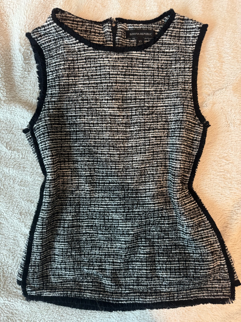 Banana Republic Black and White Tweed Shell